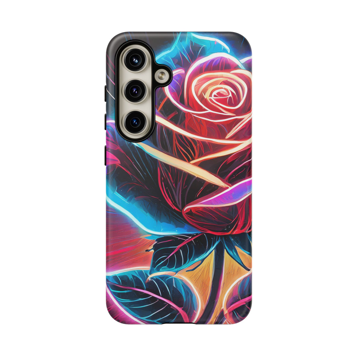 Artistic Neon Rose Tough Phone Case - Studio 653