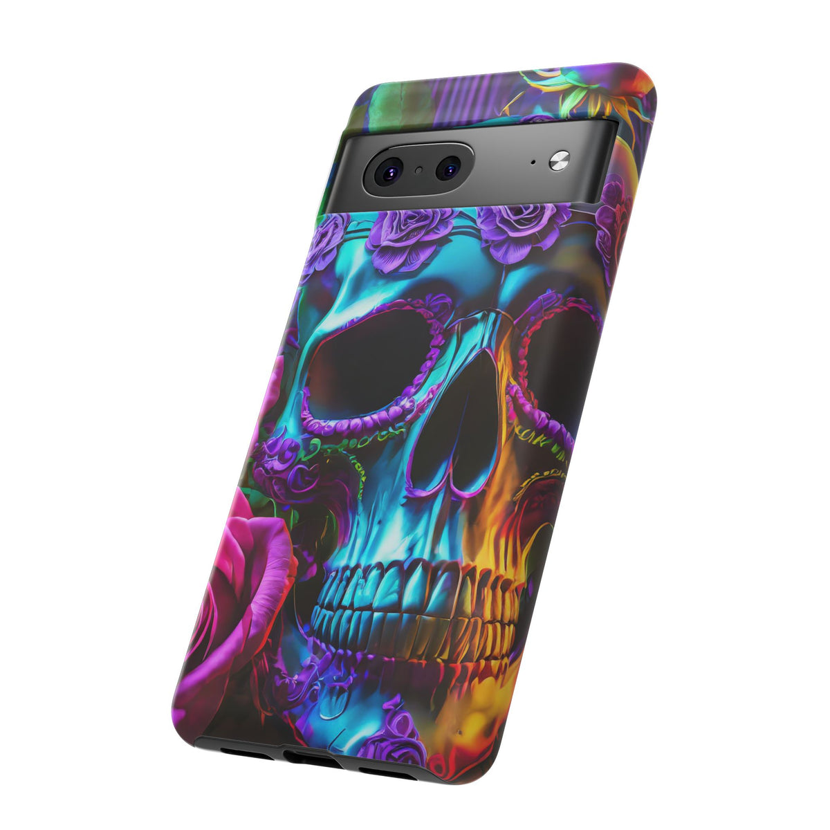 Neon Skull and Roses Vibrant Tough Phone Case - Studio 653
