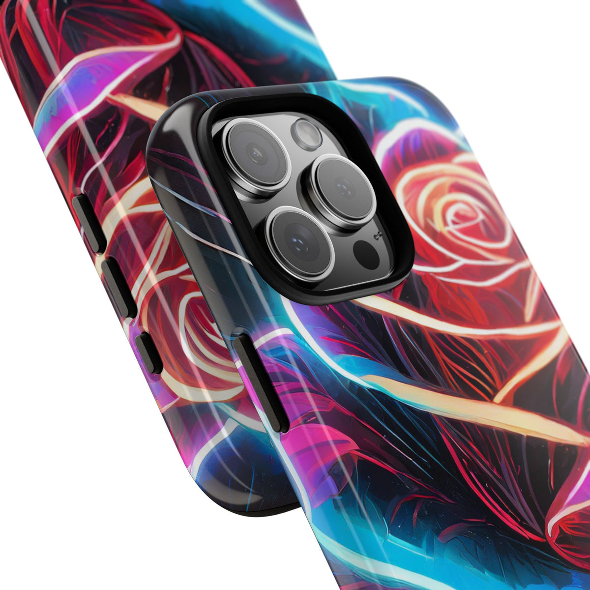 Artistic Neon Rose Tough Phone Case - Studio 653