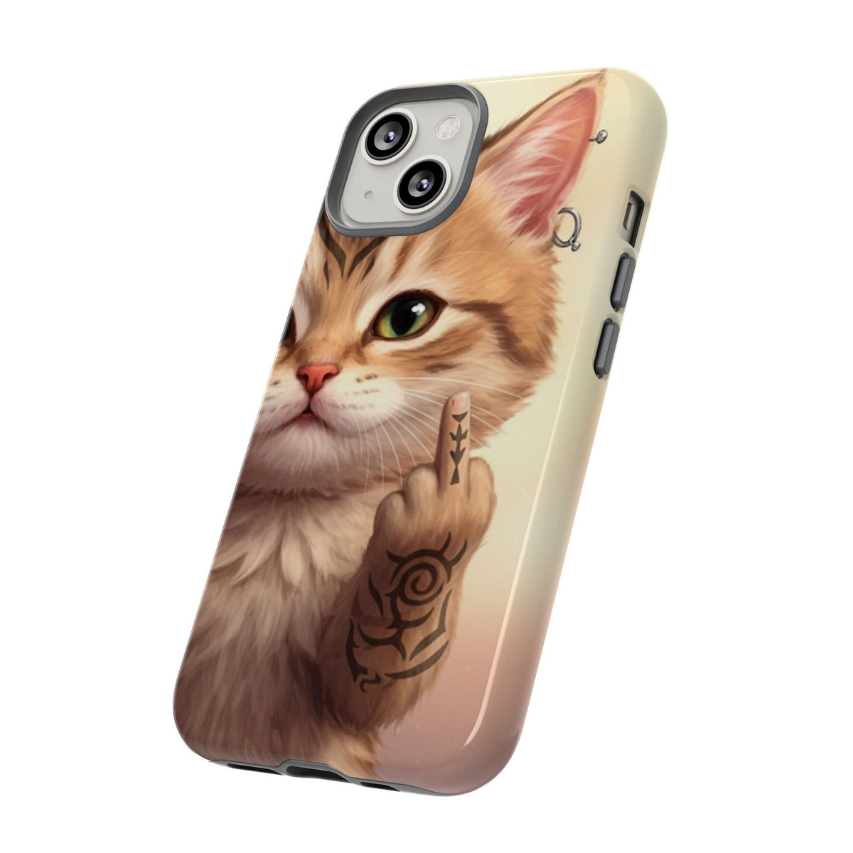 Evil Kitty Giving the Bird Tough Phone Case - Studio 653