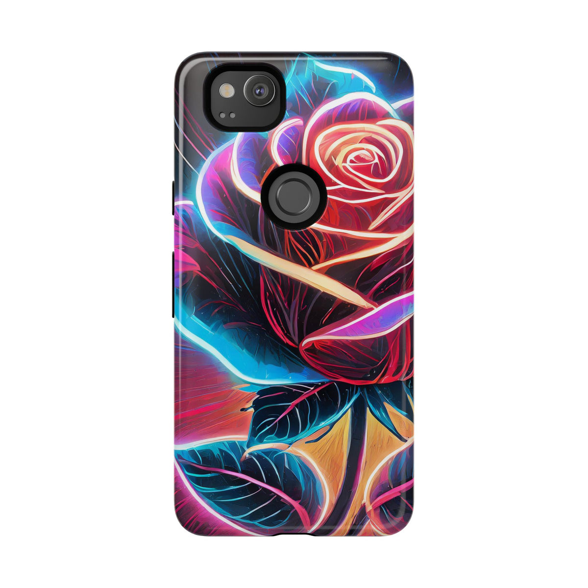 Artistic Neon Rose Tough Phone Case - Studio 653