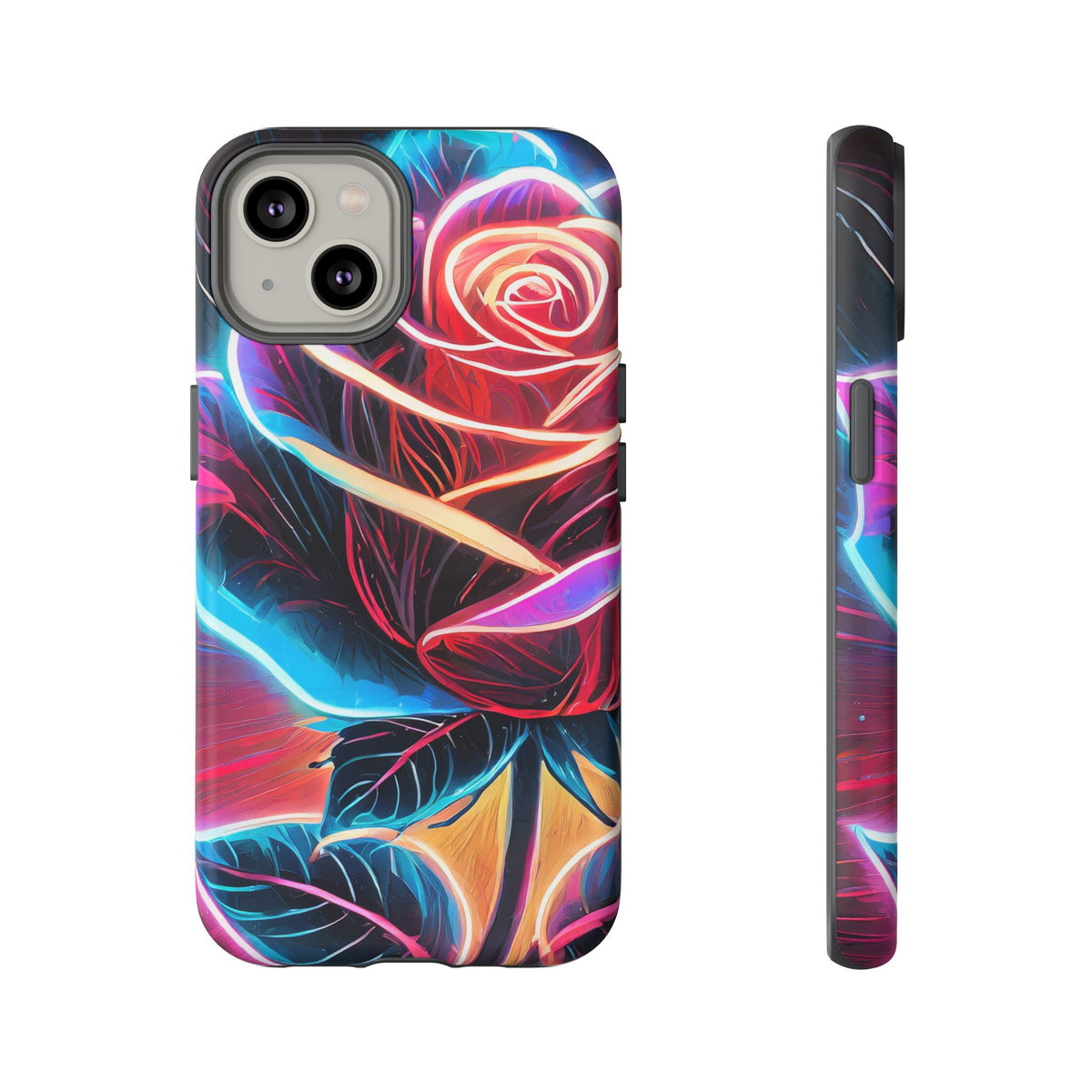 Artistic Neon Rose Tough Phone Case - Studio 653