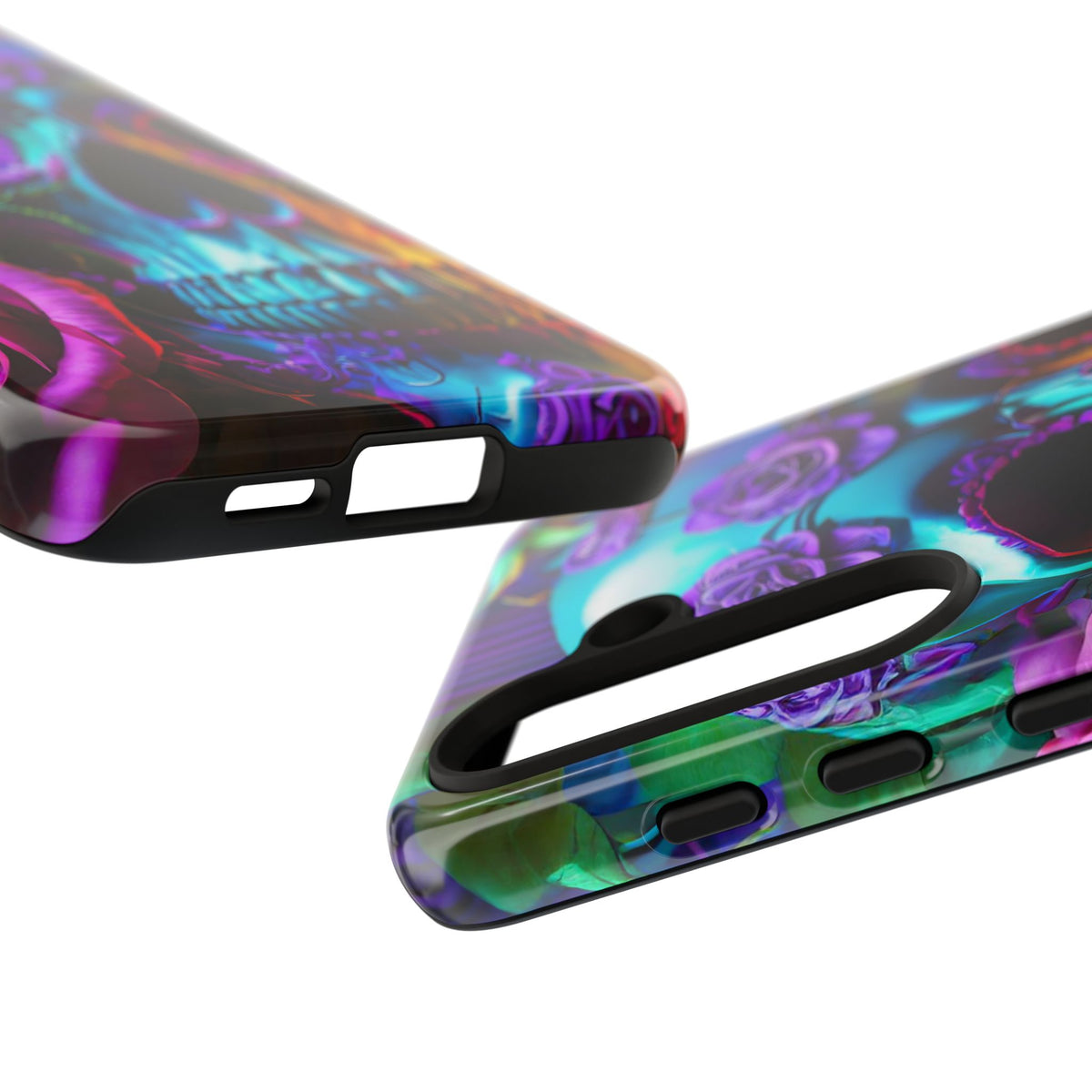 Neon Skull and Roses Vibrant Tough Phone Case - Studio 653