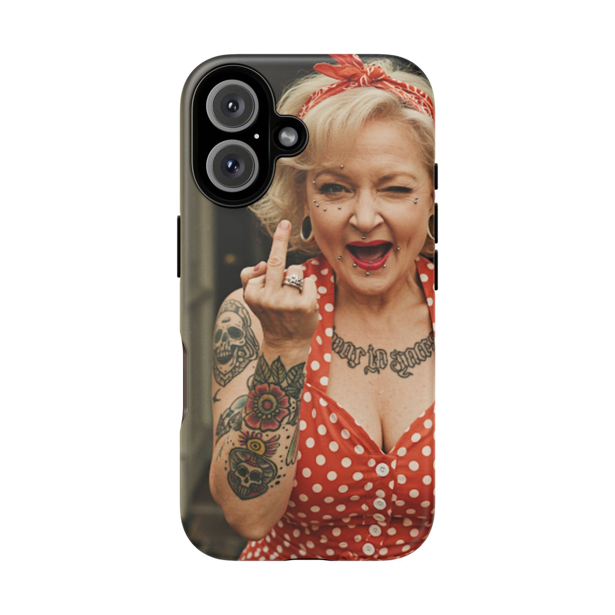 Rebellious Tattooed Betty White Tough Phone Case - Studio 653