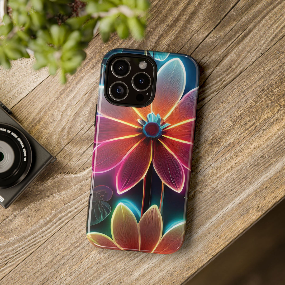 Vibrant Neon Flowers Tough Phone Case - Studio 653