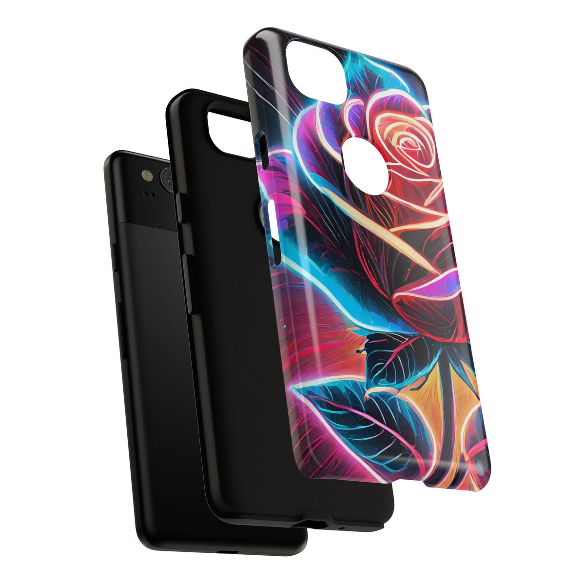Artistic Neon Rose Tough Phone Case - Studio 653