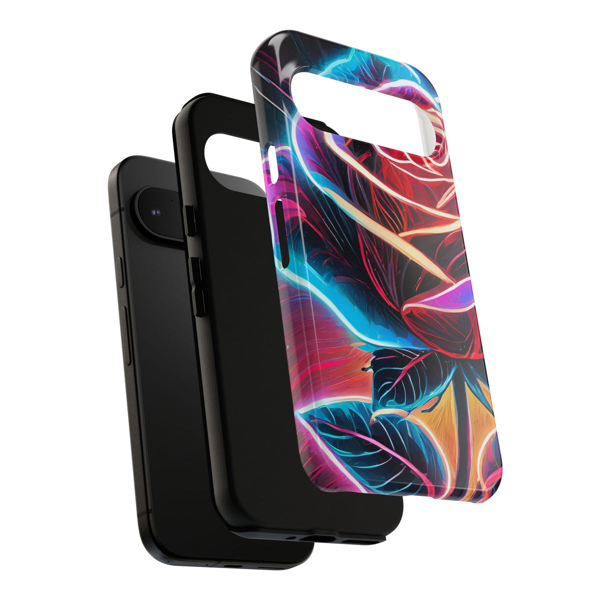 Artistic Neon Rose Tough Phone Case - Studio 653