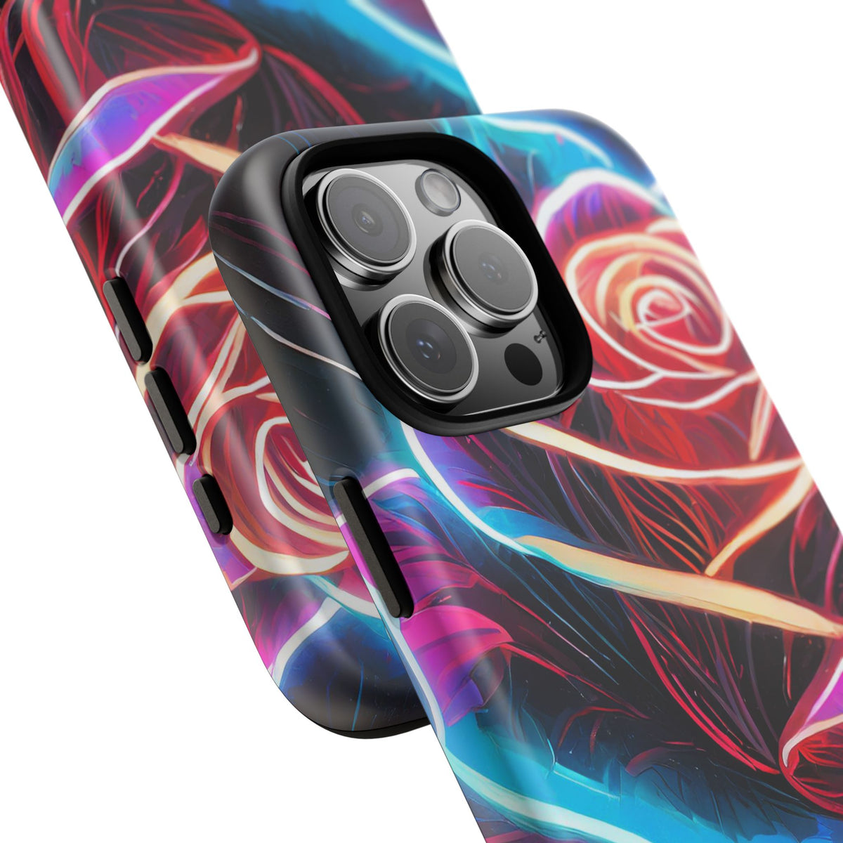 Artistic Neon Rose Tough Phone Case - Studio 653