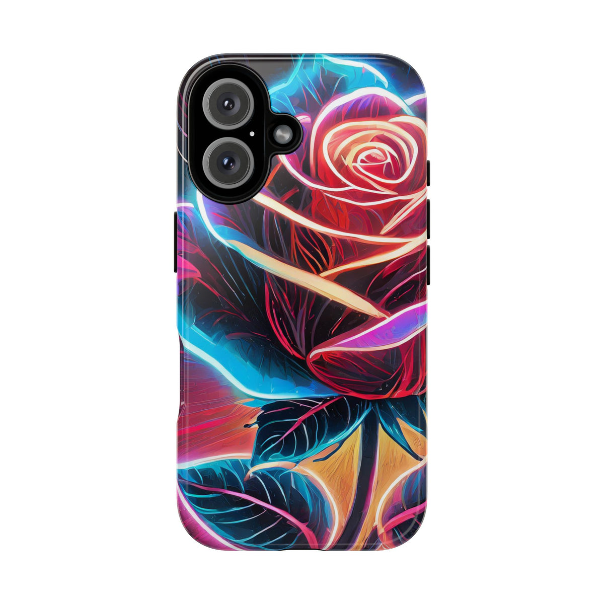 Artistic Neon Rose Tough Phone Case - Studio 653