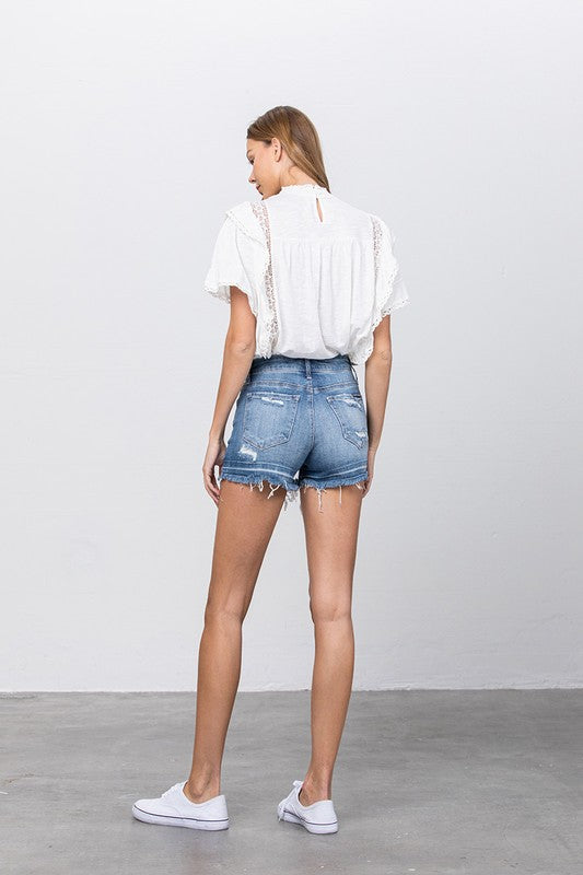 Insane Gene Button Down Mid Rise Shorts - Studio 653