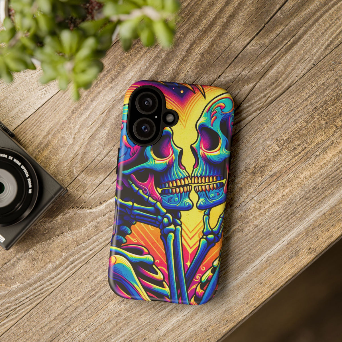 Colorful Skull Couple Tough Phone Case - Studio 653