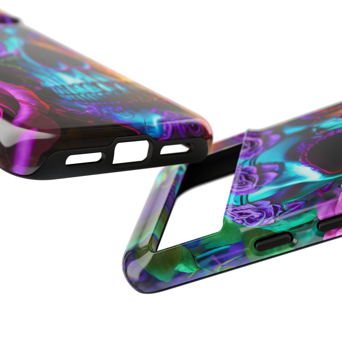 Neon Skull and Roses Vibrant Tough Phone Case - Studio 653
