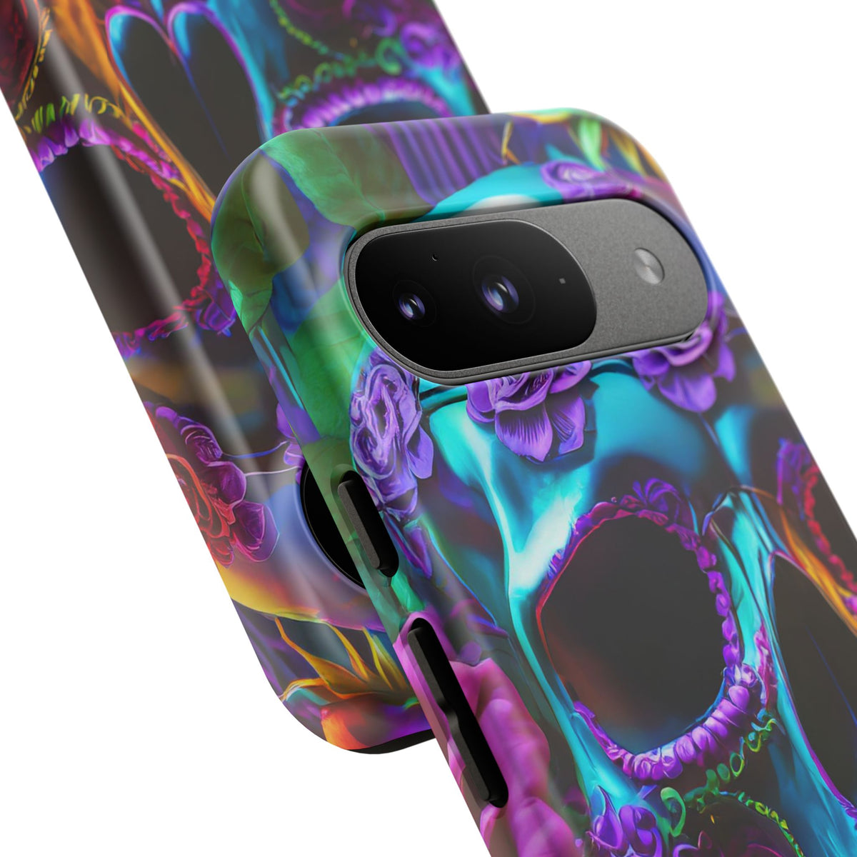 Neon Skull and Roses Vibrant Tough Phone Case - Studio 653
