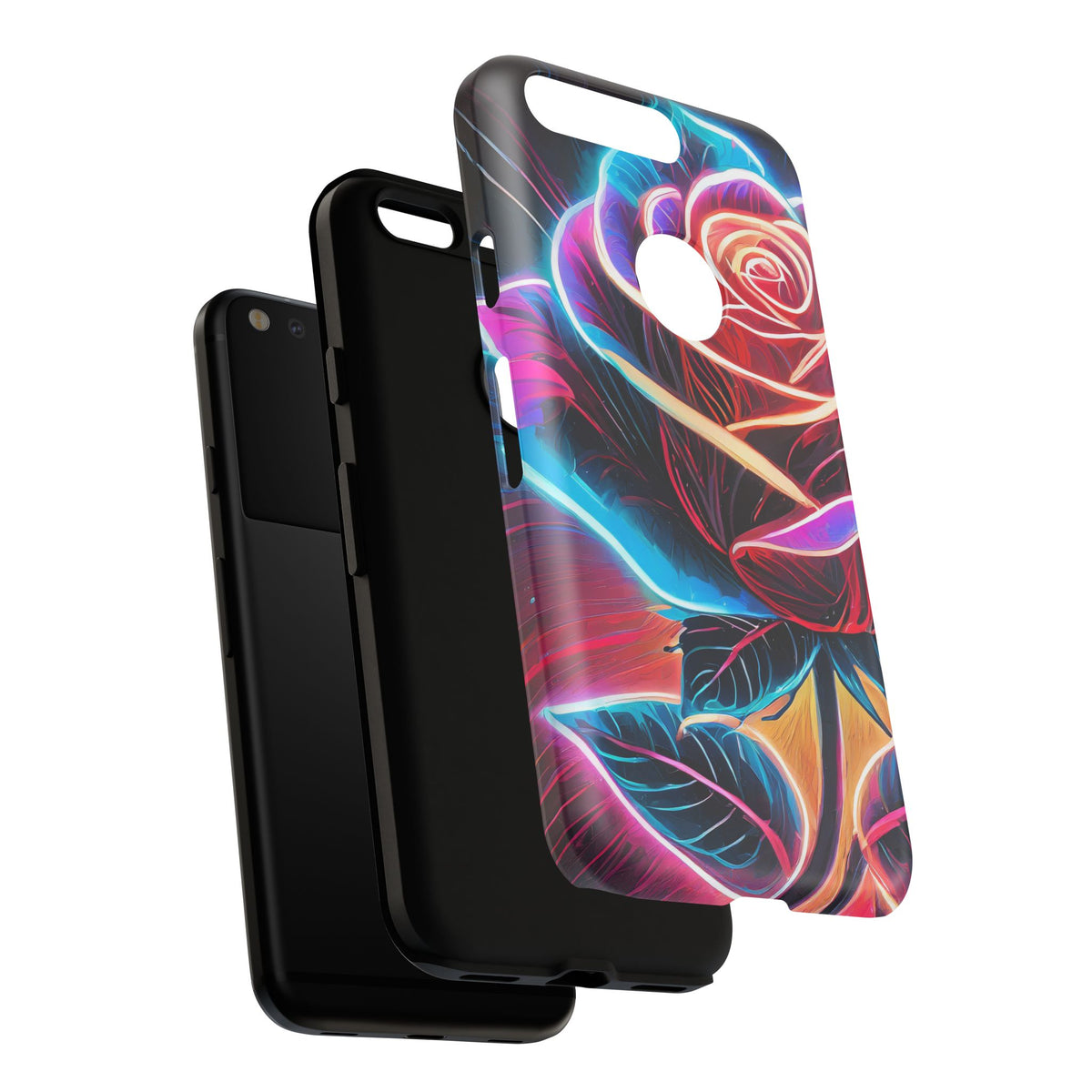 Artistic Neon Rose Tough Phone Case - Studio 653