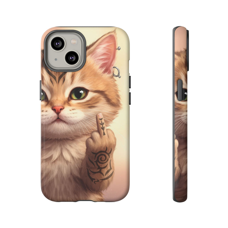 Evil Kitty Giving the Bird Tough Phone Case - Studio 653
