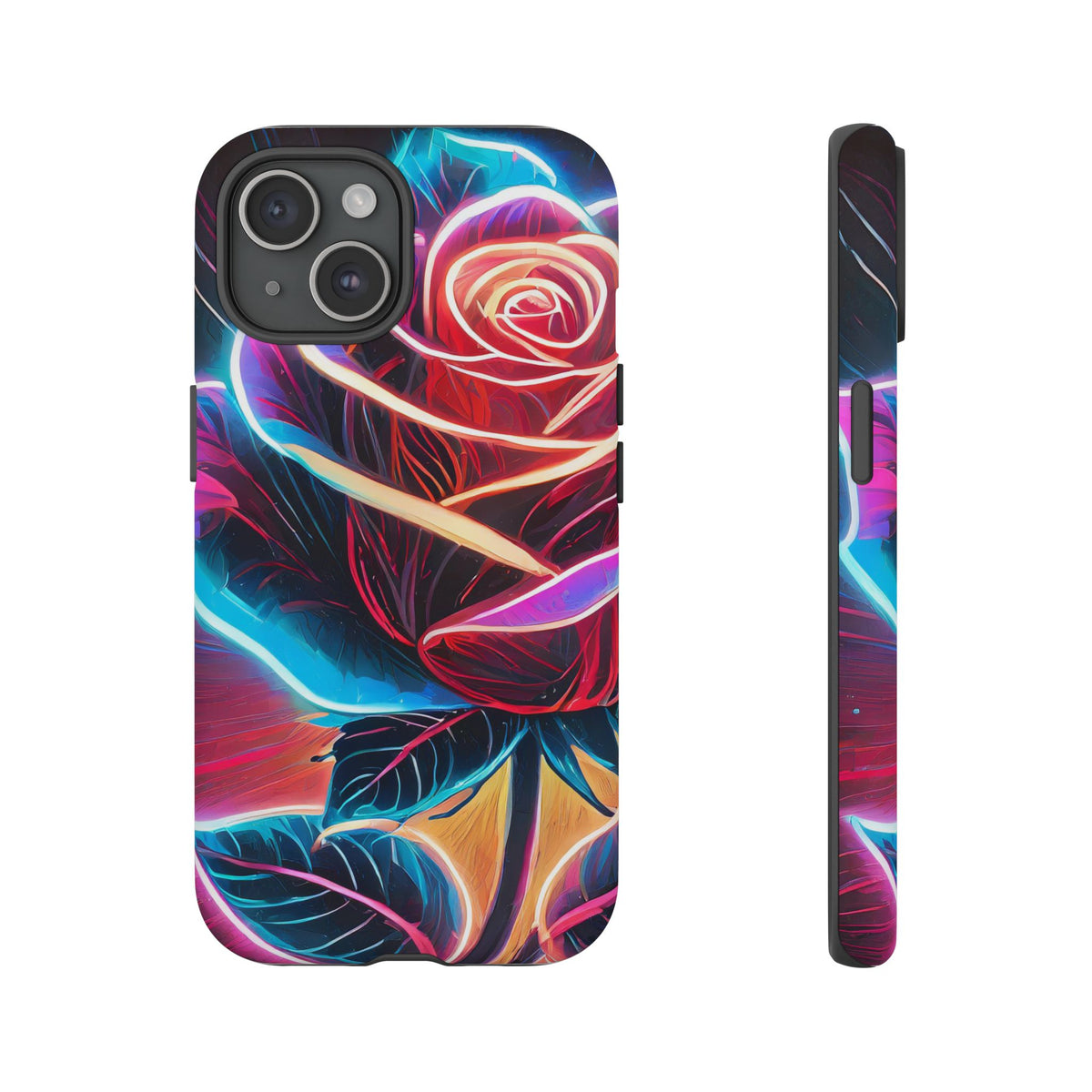 Artistic Neon Rose Tough Phone Case - Studio 653