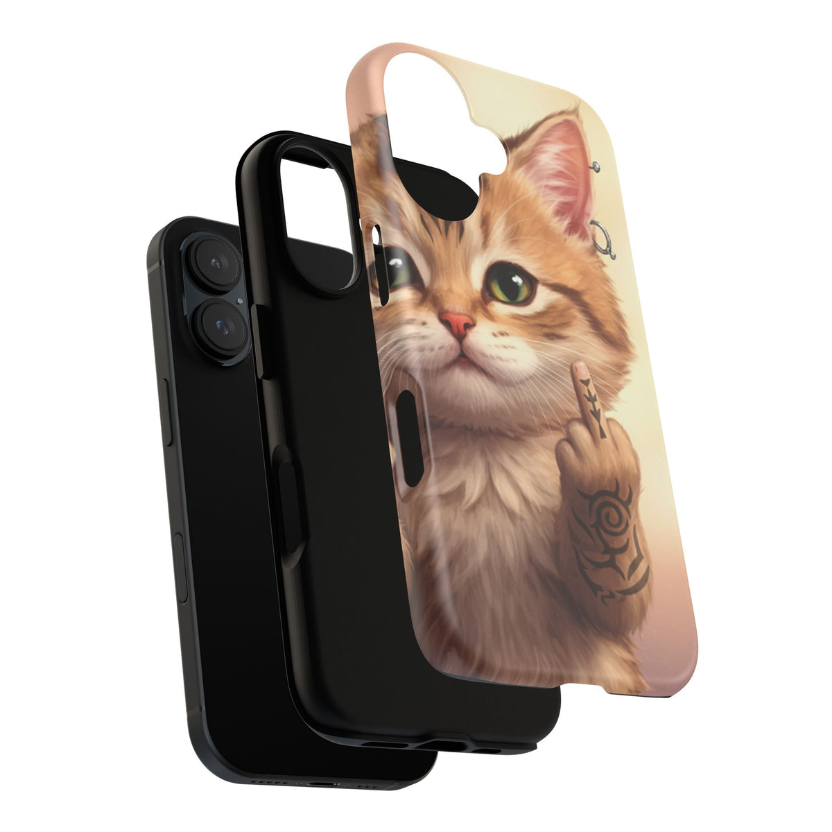 Evil Kitty Giving the Bird Tough Phone Case - Studio 653
