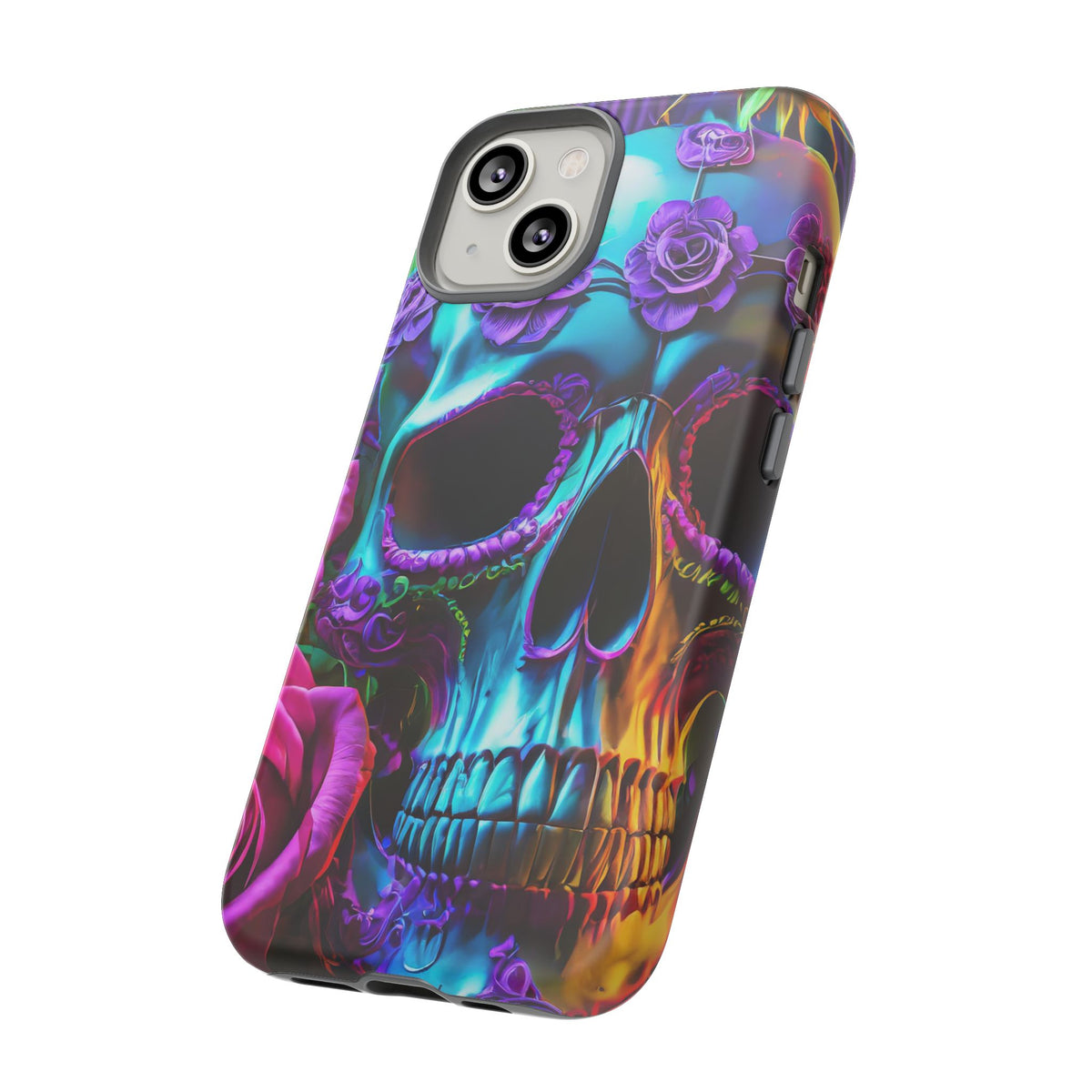 Neon Skull and Roses Vibrant Tough Phone Case - Studio 653