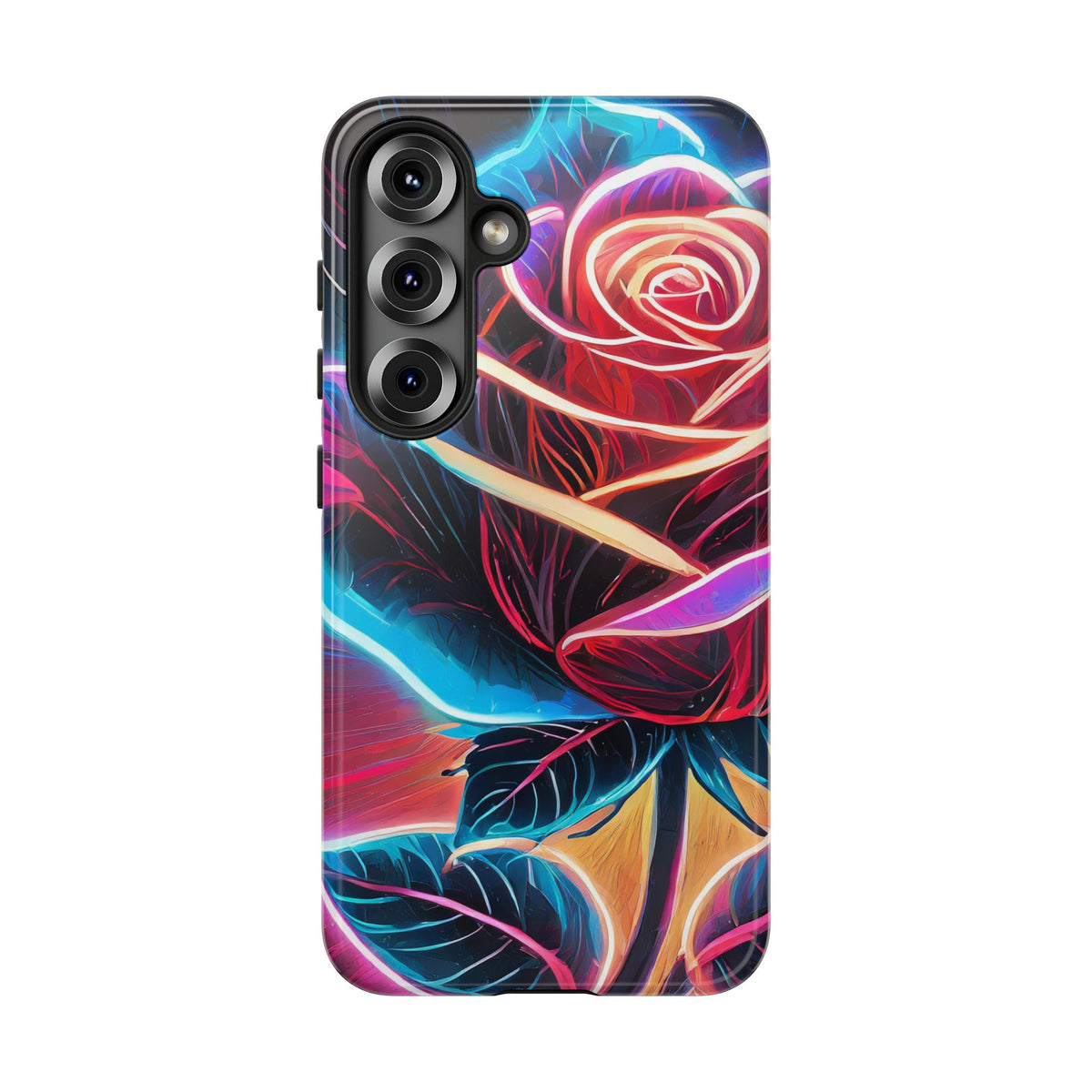 Artistic Neon Rose Tough Phone Case - Studio 653