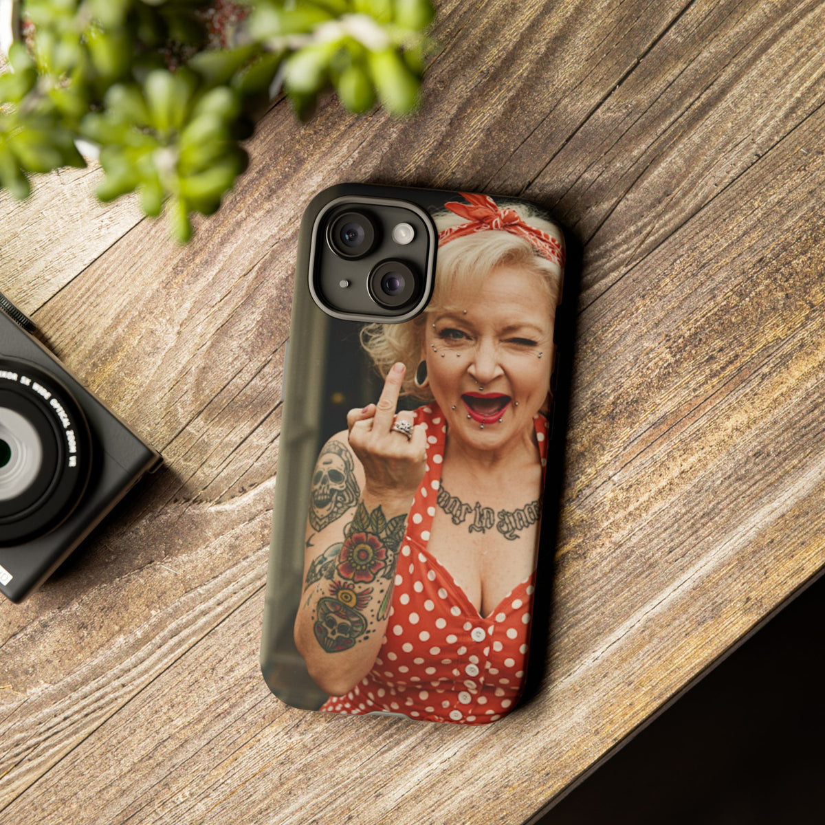 Rebellious Tattooed Betty White Tough Phone Case - Studio 653