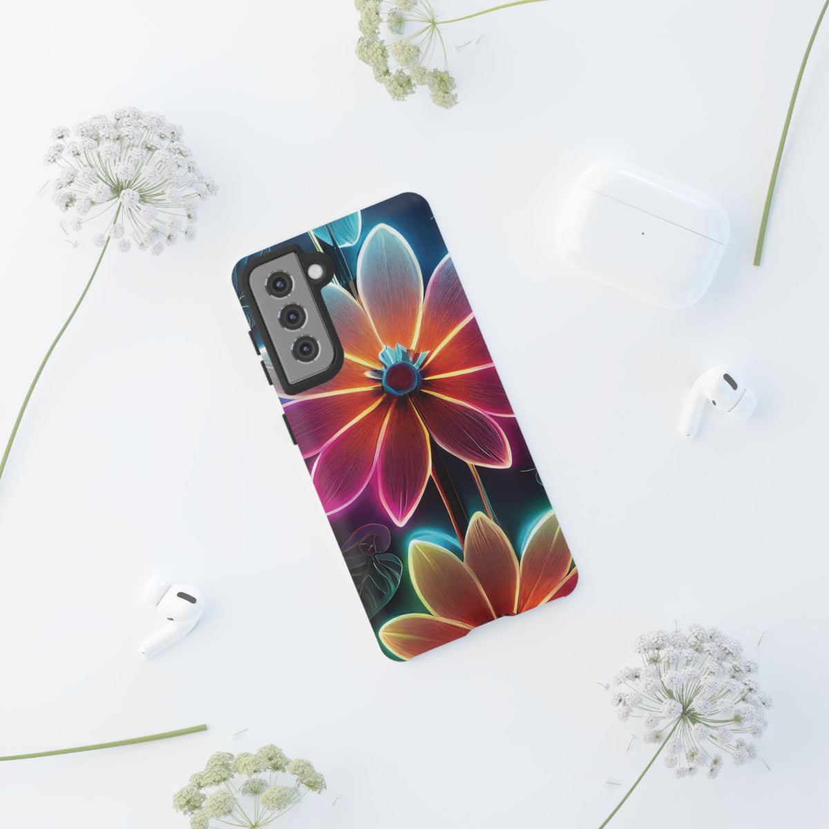 Vibrant Neon Flowers Tough Phone Case - Studio 653