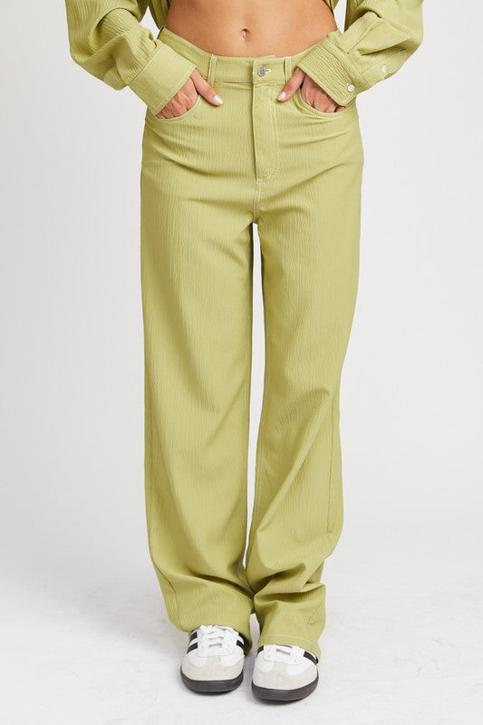 Emory Park Contrast Stitching Straight Leg Pant - Studio 653
