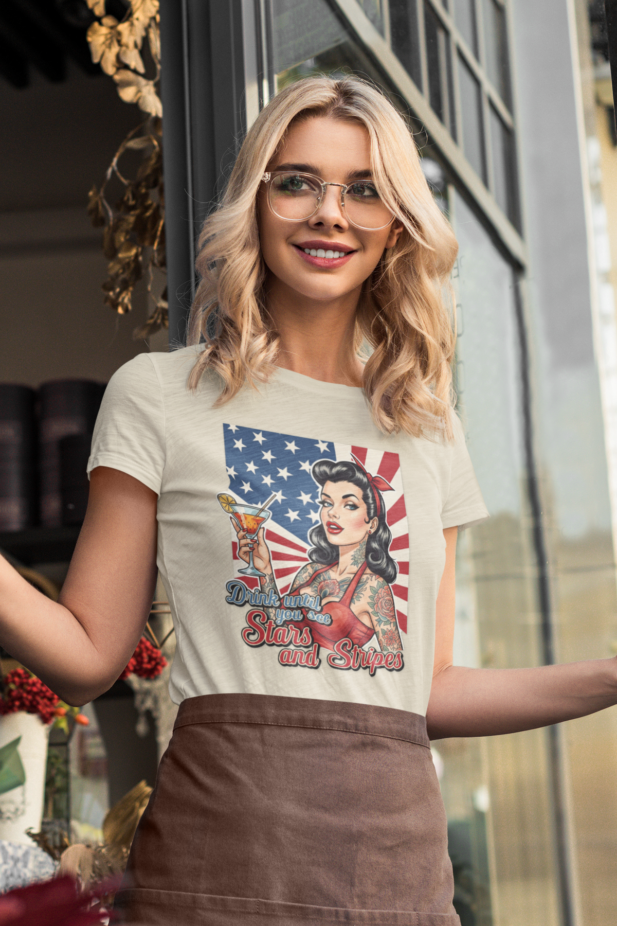 Drink Until You See Stars & Stripes Retro Graphic Tee