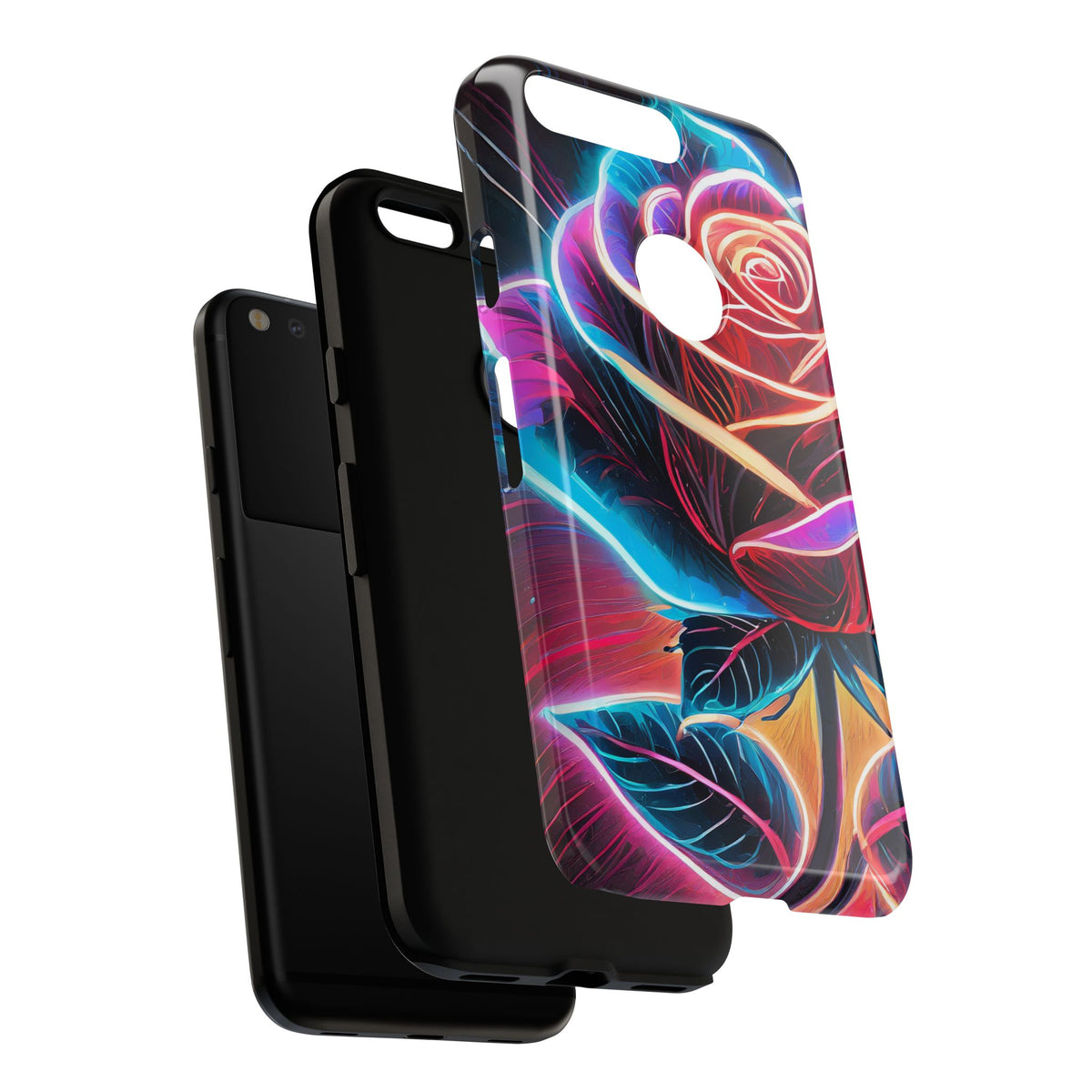 Artistic Neon Rose Tough Phone Case - Studio 653
