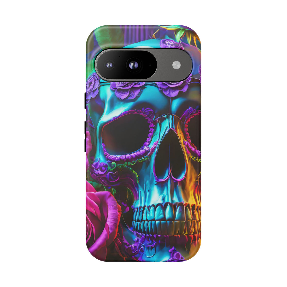 Neon Skull and Roses Vibrant Tough Phone Case - Studio 653