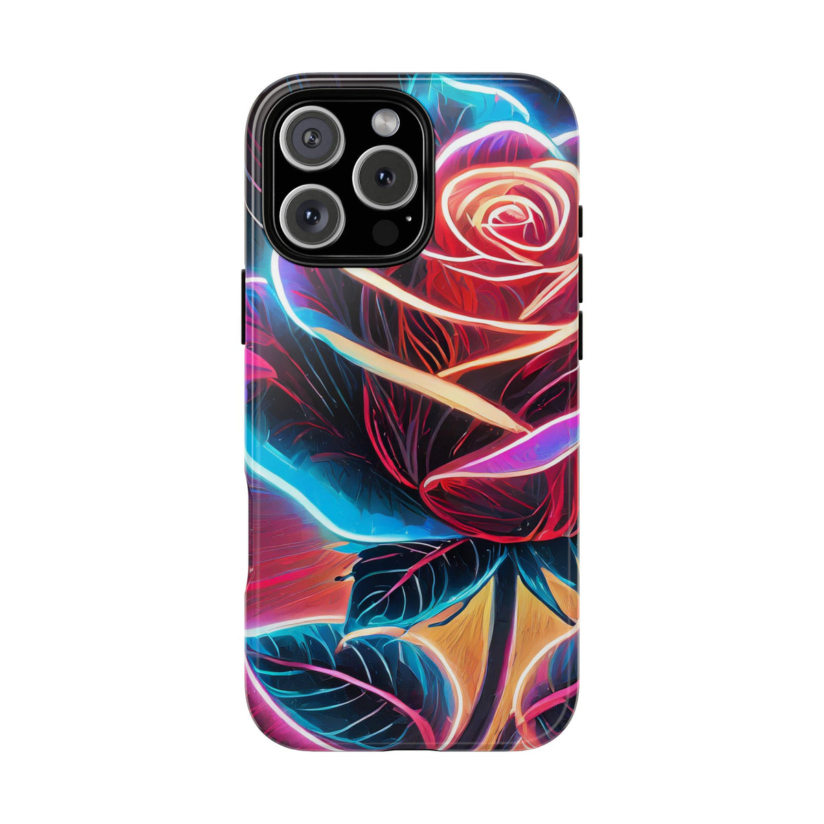 Artistic Neon Rose Tough Phone Case - Studio 653