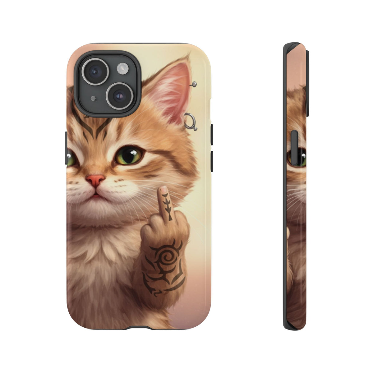 Evil Kitty Giving the Bird Tough Phone Case - Studio 653