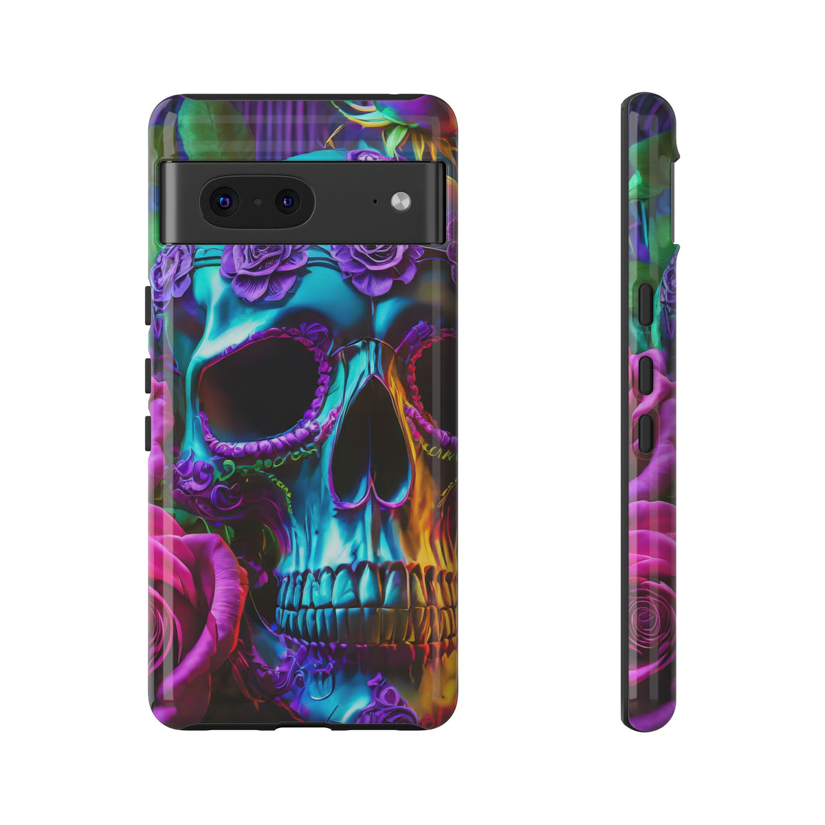 Neon Skull and Roses Vibrant Tough Phone Case - Studio 653