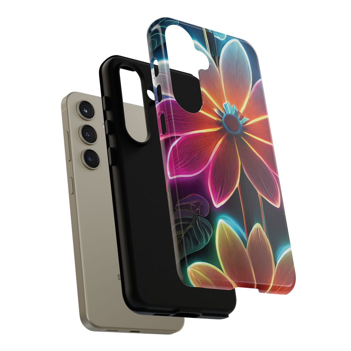 Vibrant Neon Flowers Tough Phone Case - Studio 653
