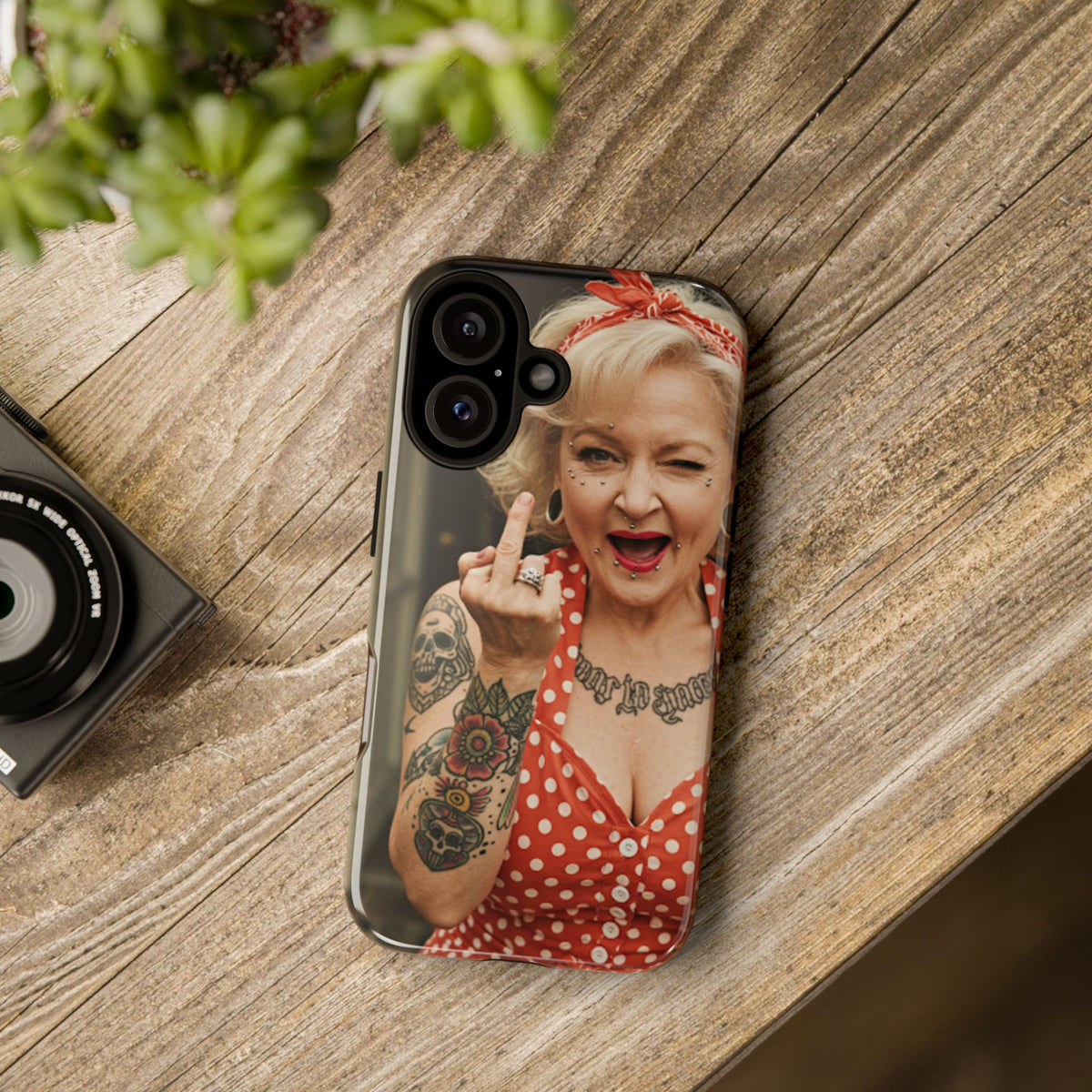 Rebellious Tattooed Betty White Tough Phone Case - Studio 653