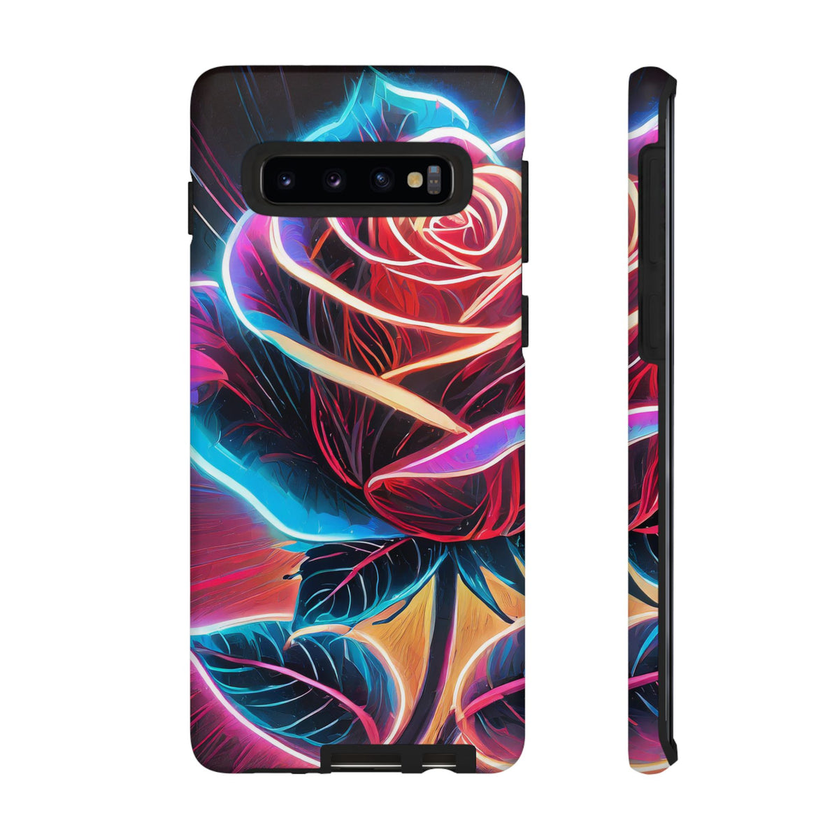 Artistic Neon Rose Tough Phone Case - Studio 653