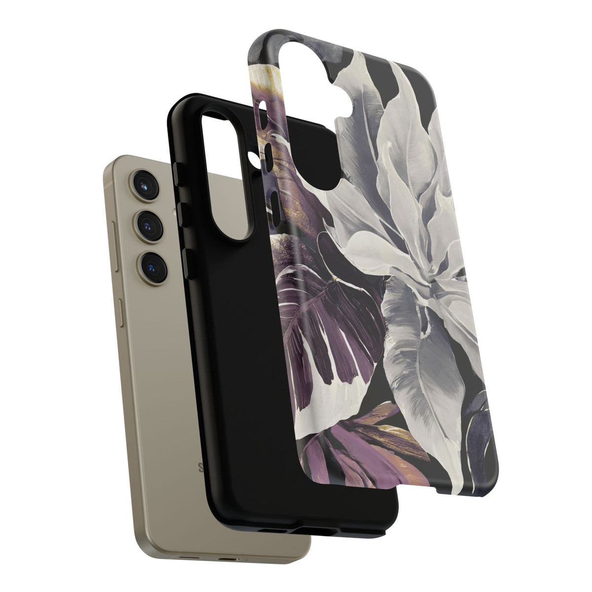 White & Plum Floral Tough Phone Case - Studio 653