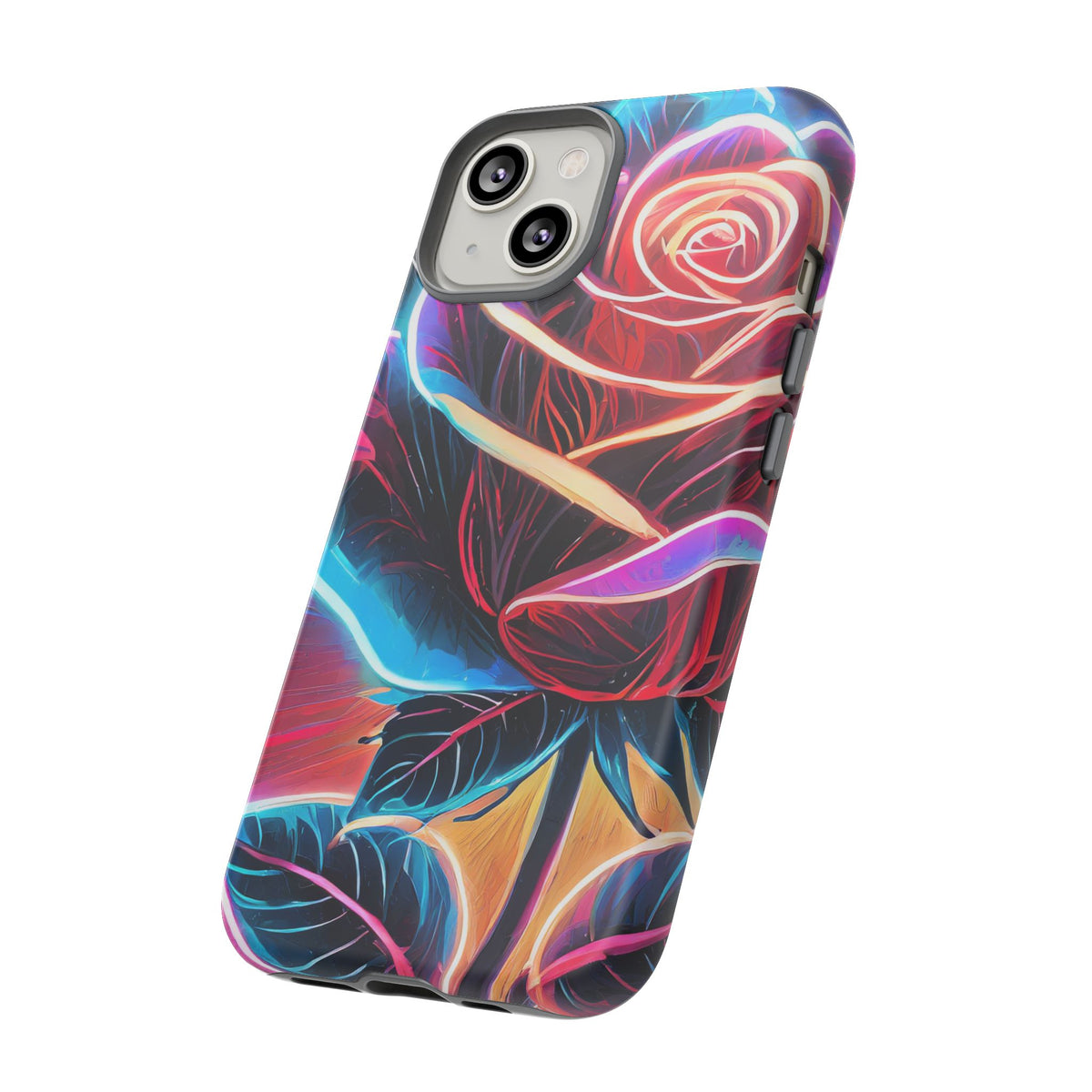 Artistic Neon Rose Tough Phone Case - Studio 653