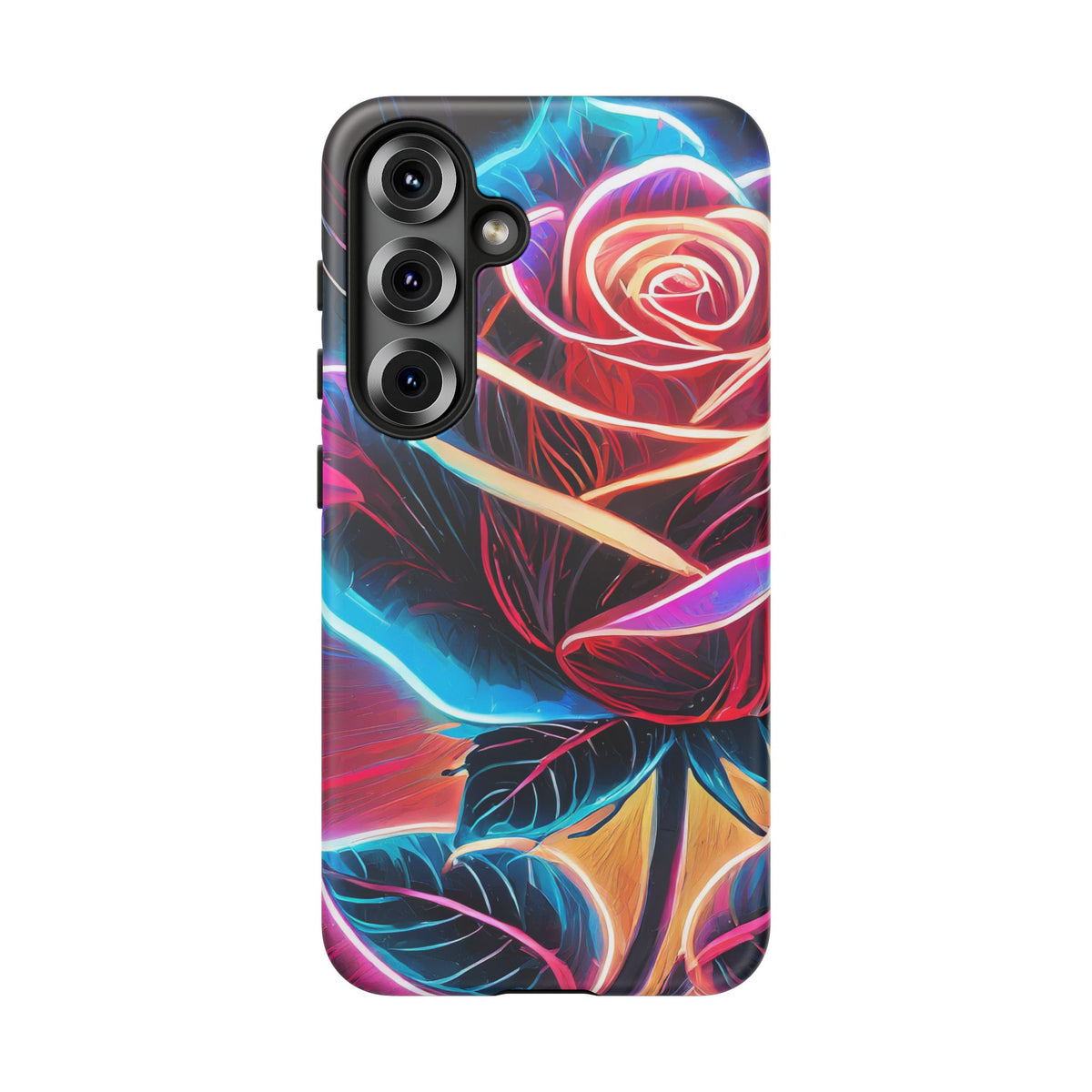 Artistic Neon Rose Tough Phone Case - Studio 653
