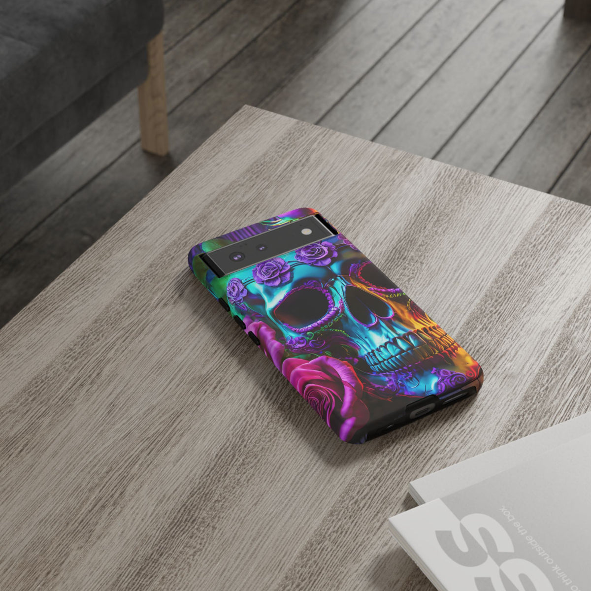 Neon Skull and Roses Vibrant Tough Phone Case - Studio 653