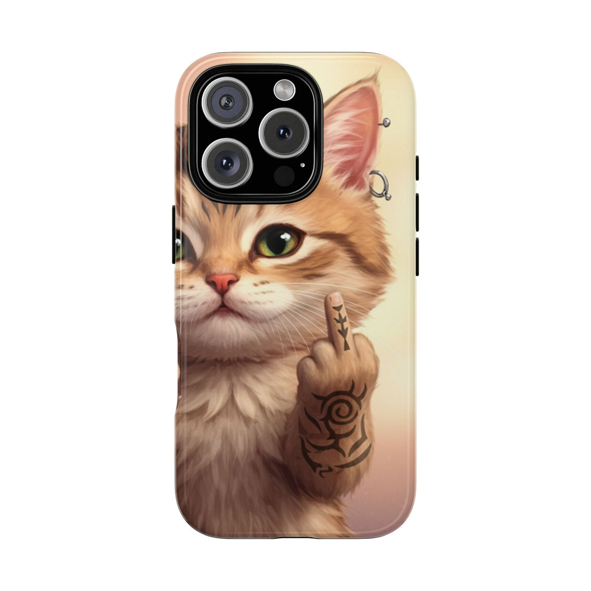 Evil Kitty Giving the Bird Tough Phone Case - Studio 653