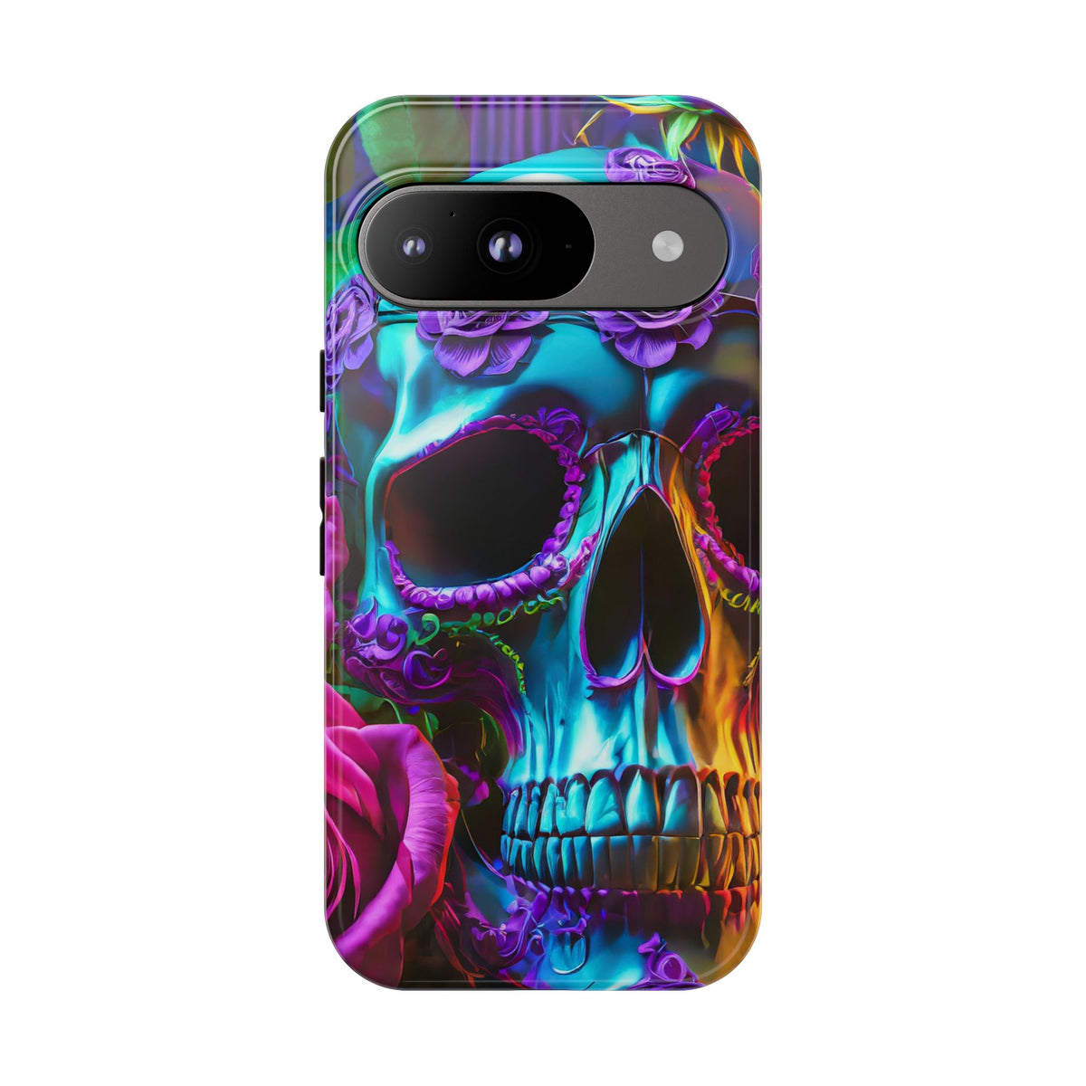 Neon Skull and Roses Vibrant Tough Phone Case - Studio 653