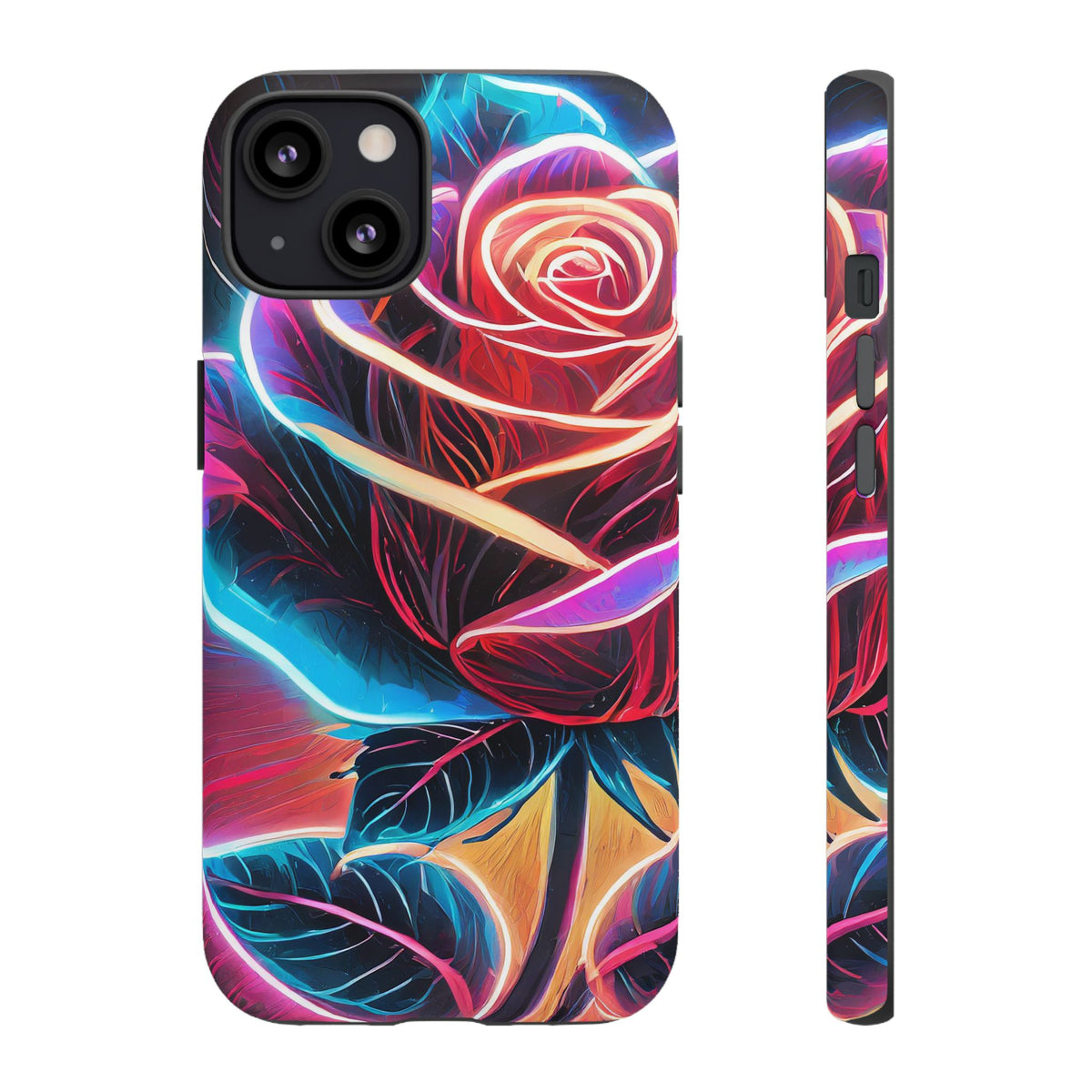 Artistic Neon Rose Tough Phone Case - Studio 653