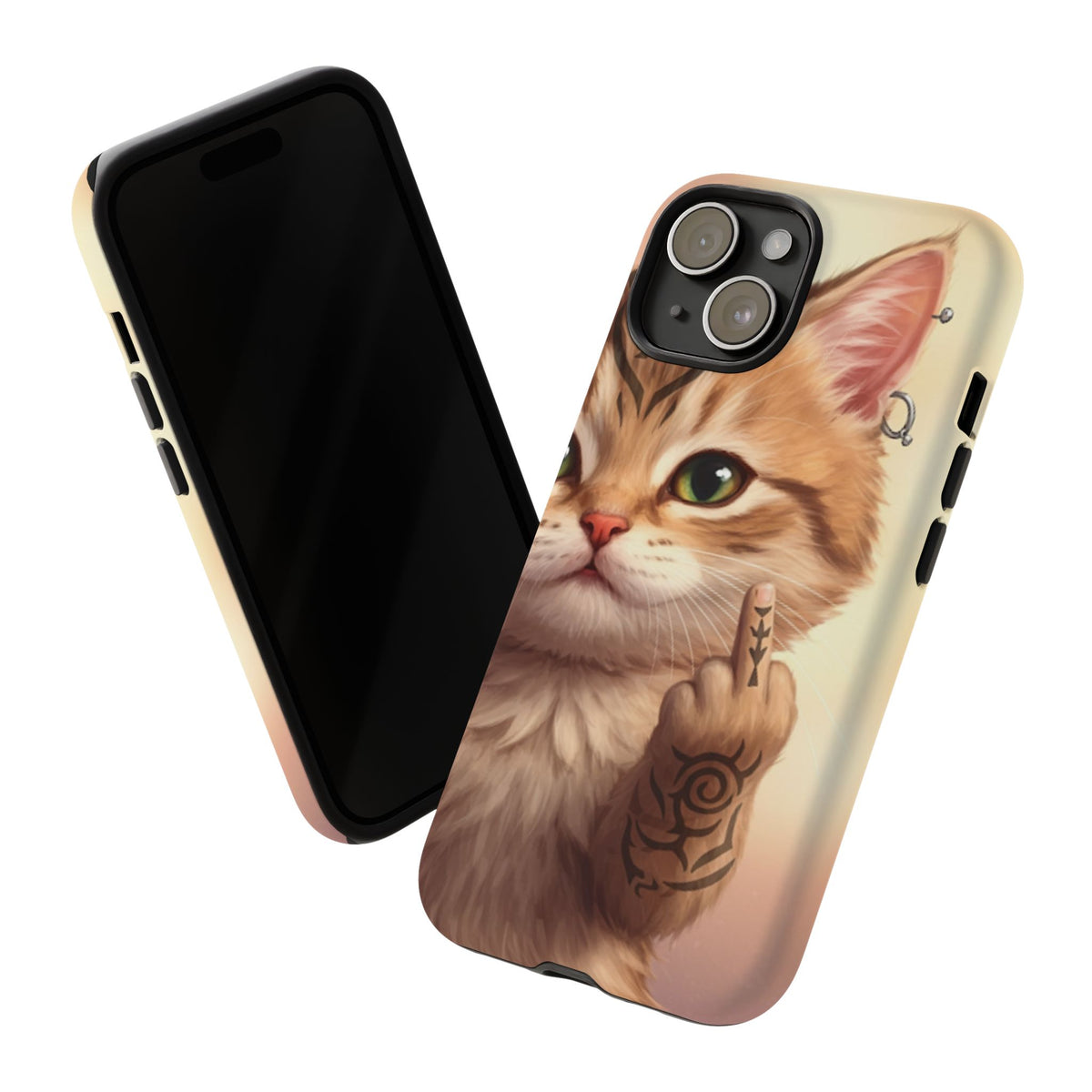 Evil Kitty Giving the Bird Tough Phone Case - Studio 653