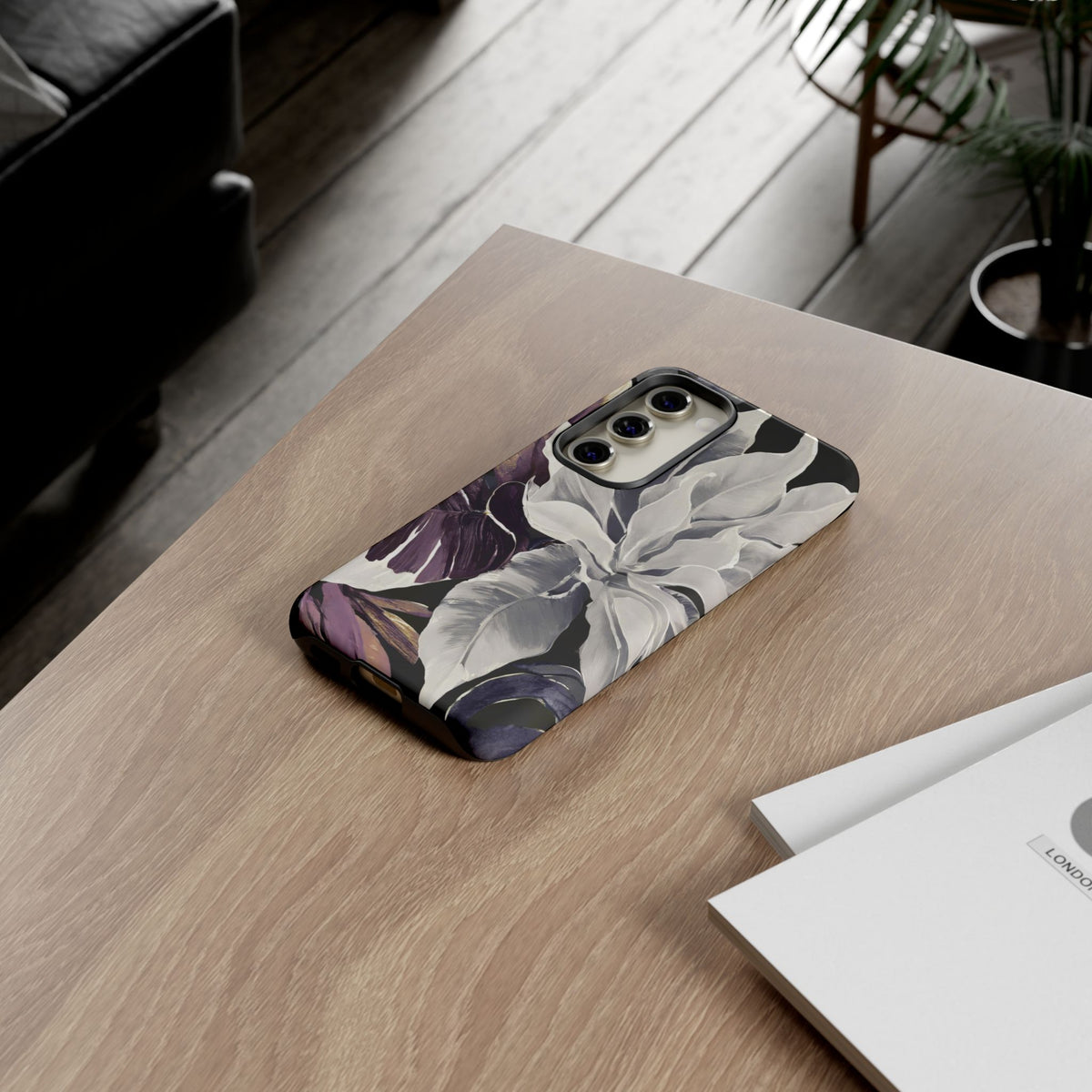 White & Plum Floral Tough Phone Case - Studio 653