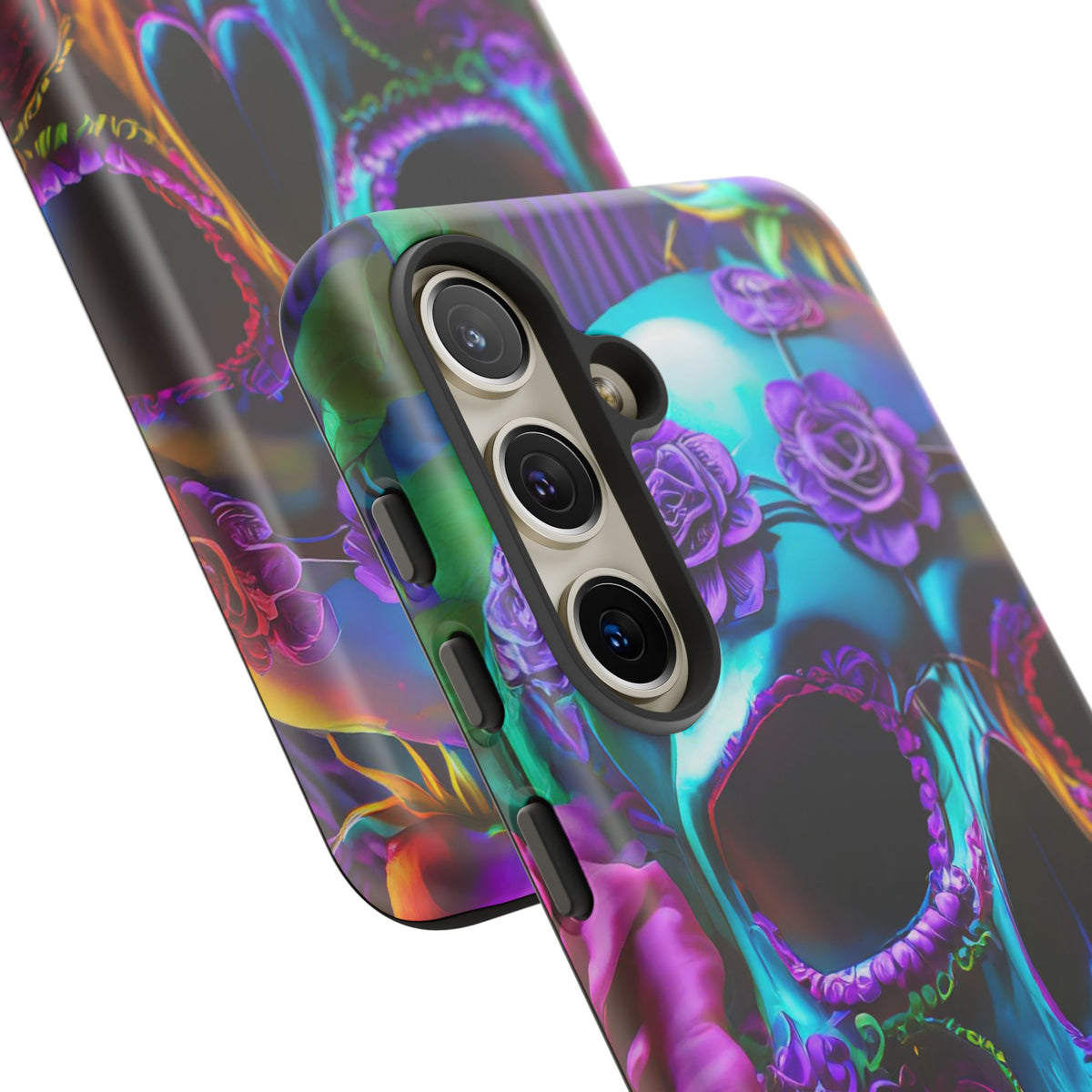 Neon Skull and Roses Vibrant Tough Phone Case - Studio 653