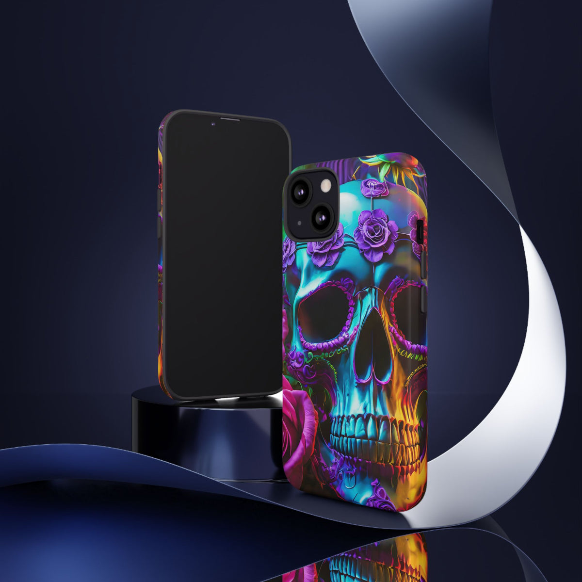 Neon Skull and Roses Vibrant Tough Phone Case - Studio 653
