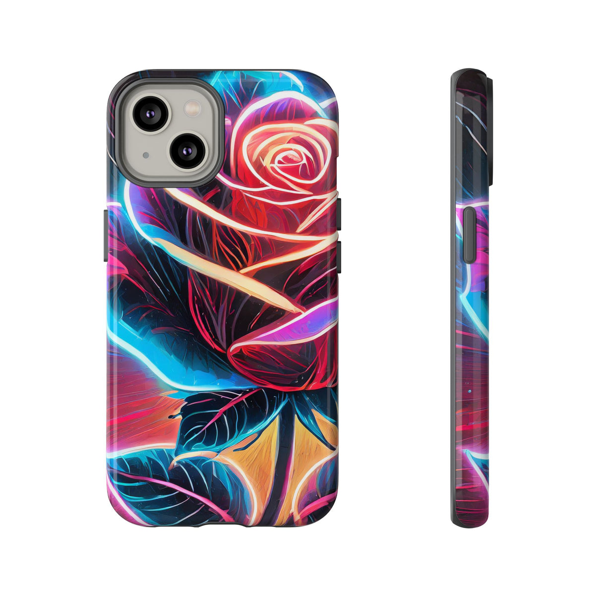 Artistic Neon Rose Tough Phone Case - Studio 653