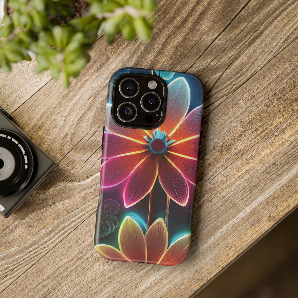 Vibrant Neon Flowers Tough Phone Case - Studio 653
