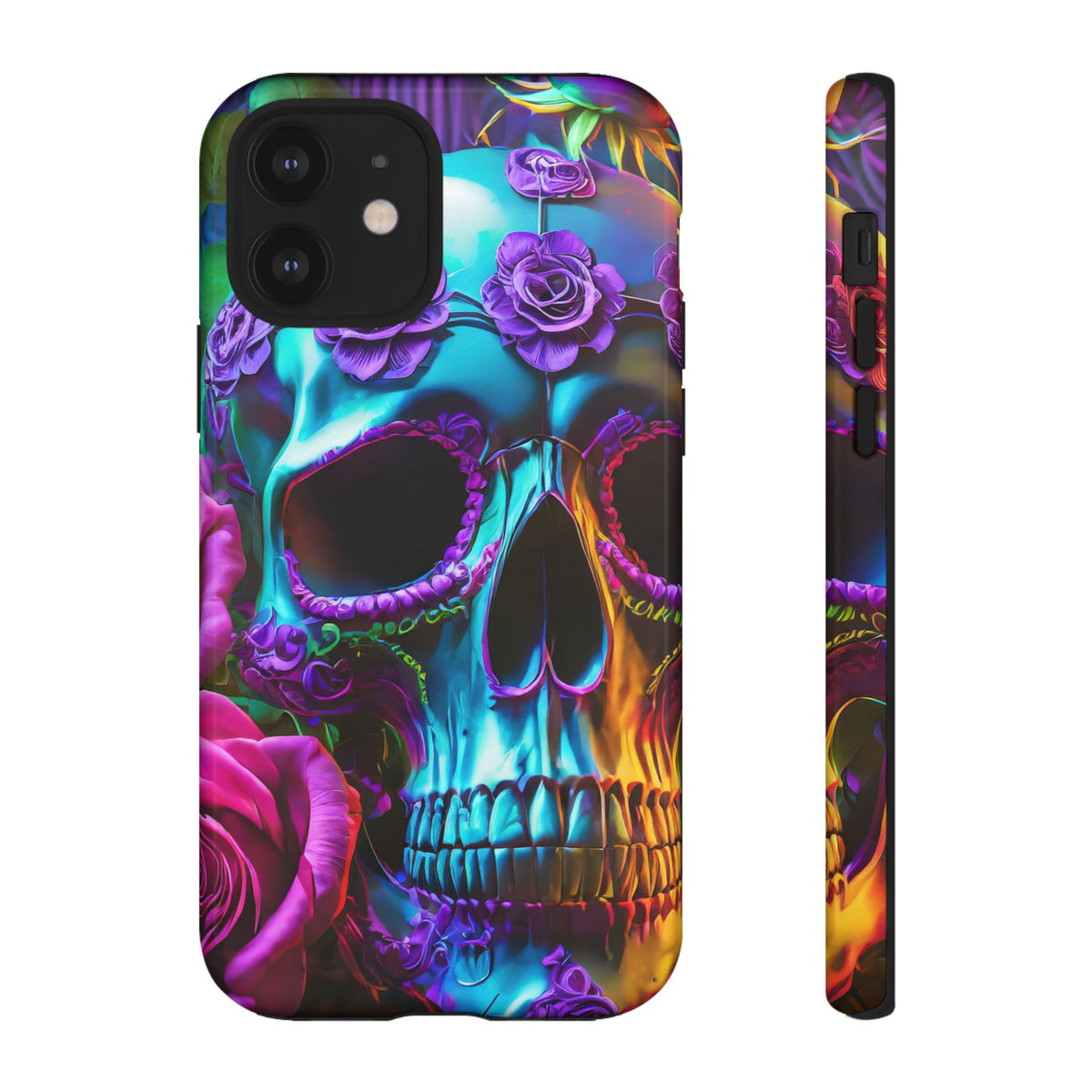Neon Skull and Roses Vibrant Tough Phone Case - Studio 653