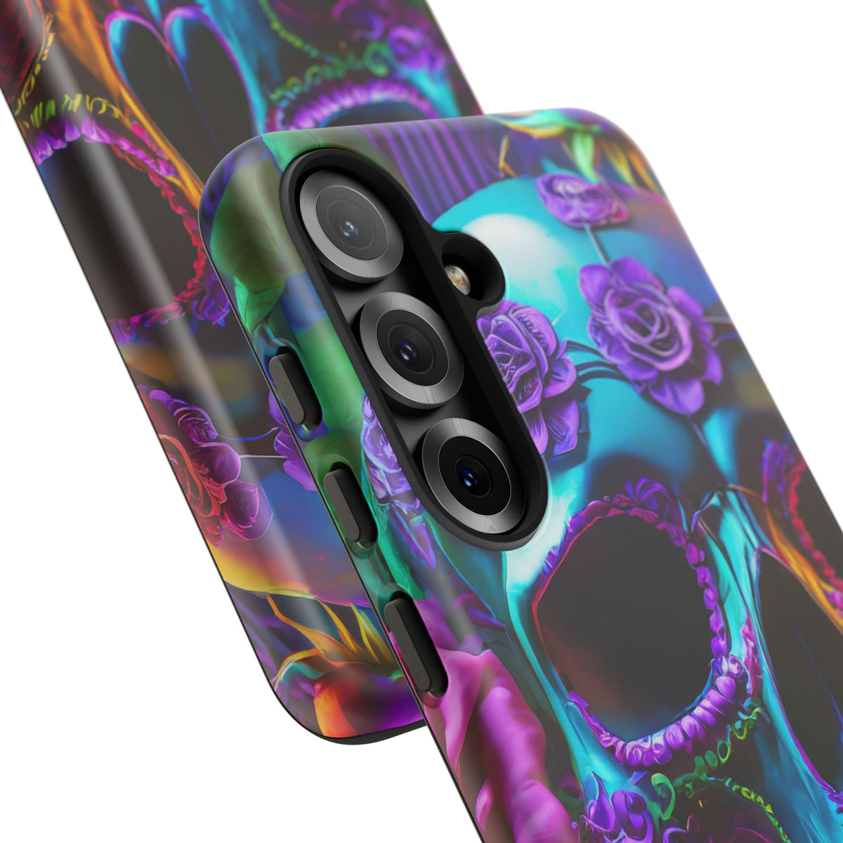 Neon Skull and Roses Vibrant Tough Phone Case - Studio 653